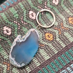 Blue Agate Keychain